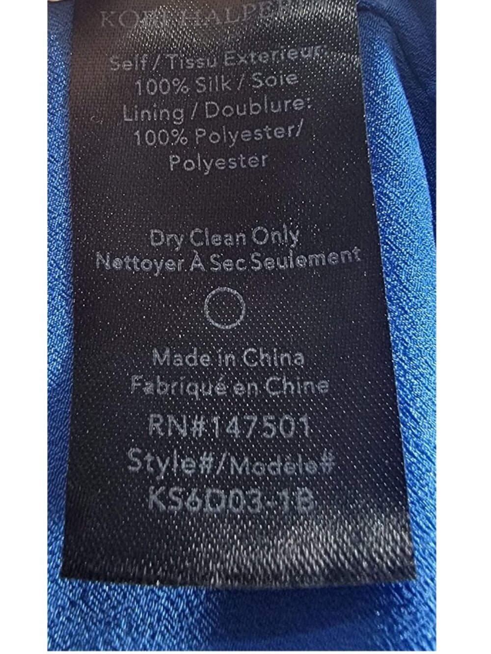 Kobi Halperin 100% Silk Asymmetrical High-Low Cocktail Dress Blue Womens Size 6 - Picture 8 of 8